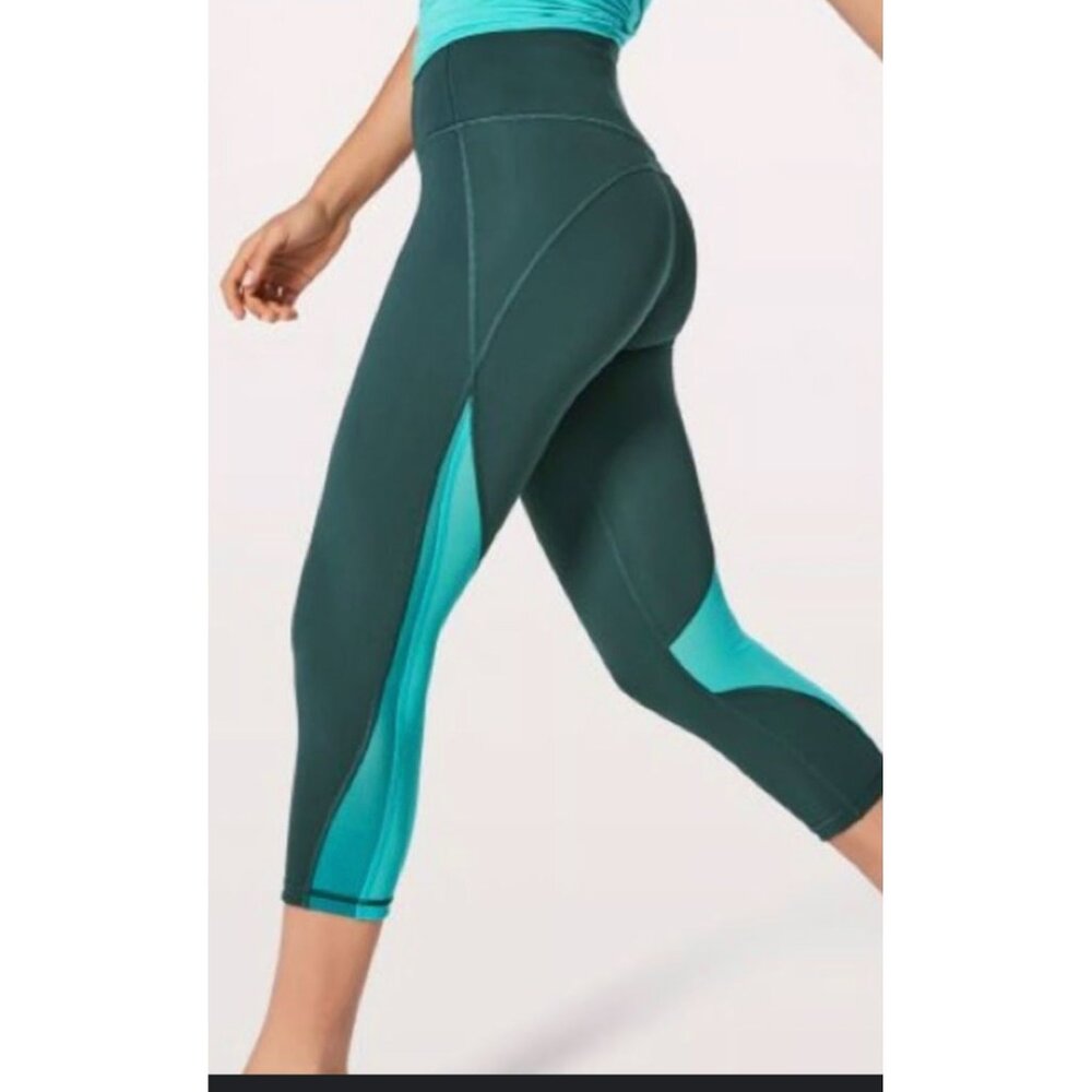 Lululemon in movement Tight Leggings Mesh Teal Size 6